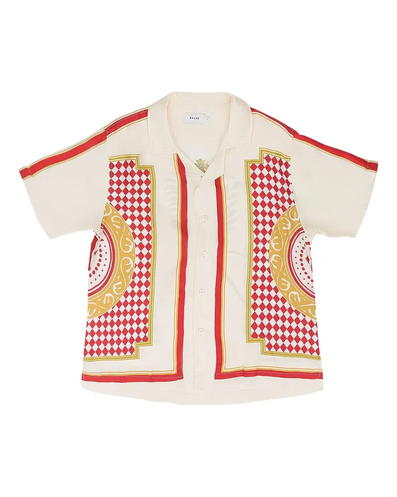 RHUDE Hemd mit Logo-Detail - Nude Nude