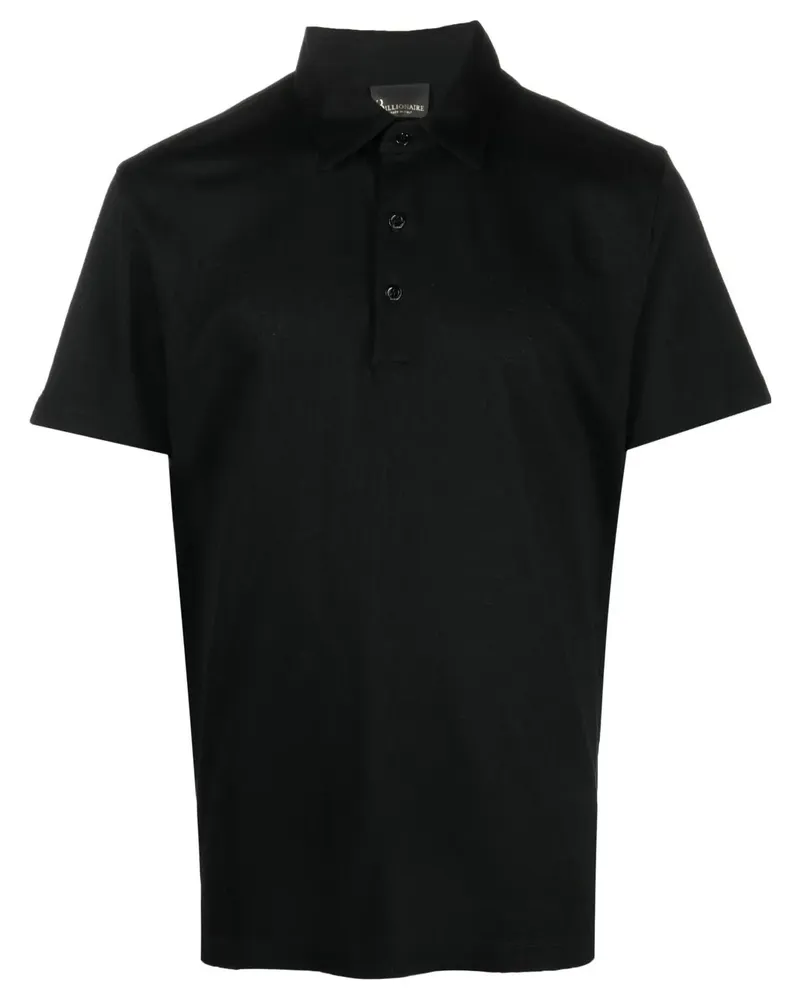 Billionaire Poloshirt mit Knopfleiste - Schwarz Schwarz