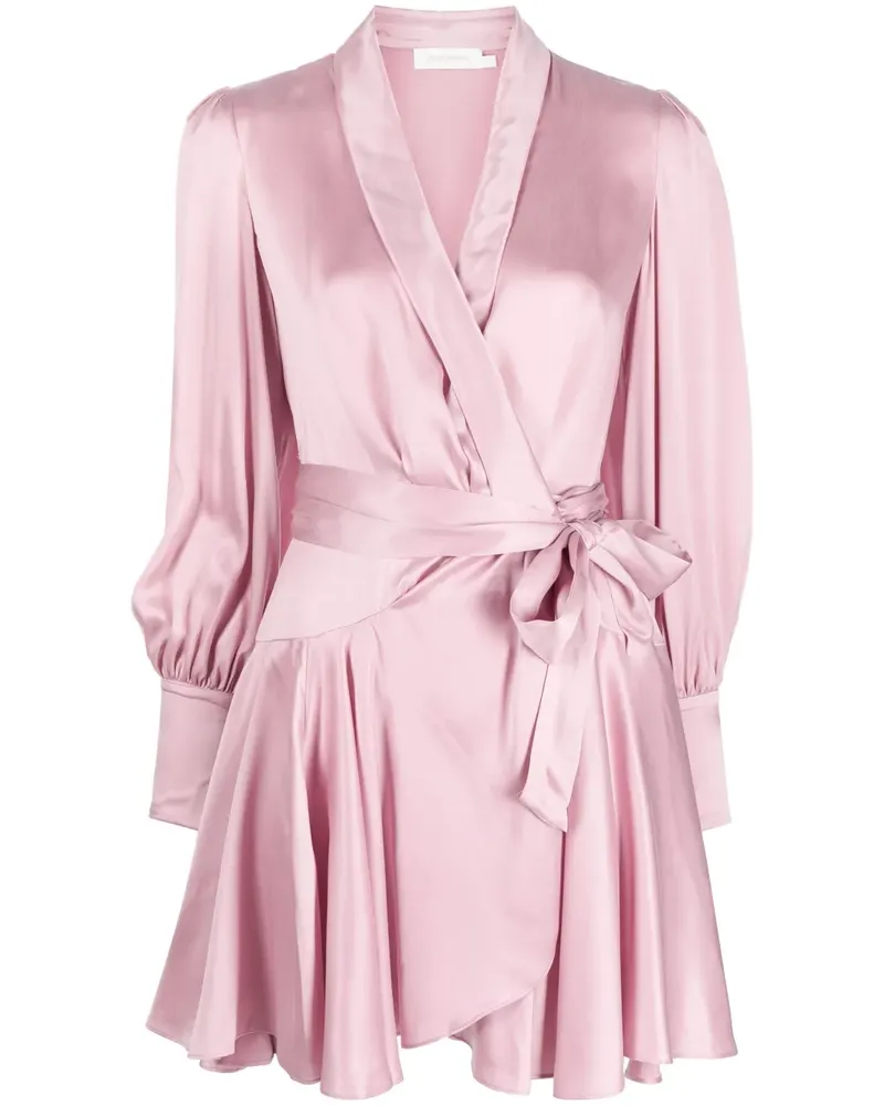 Zimmermann Langärmeliges Wickelkleid - Rosa Rosa