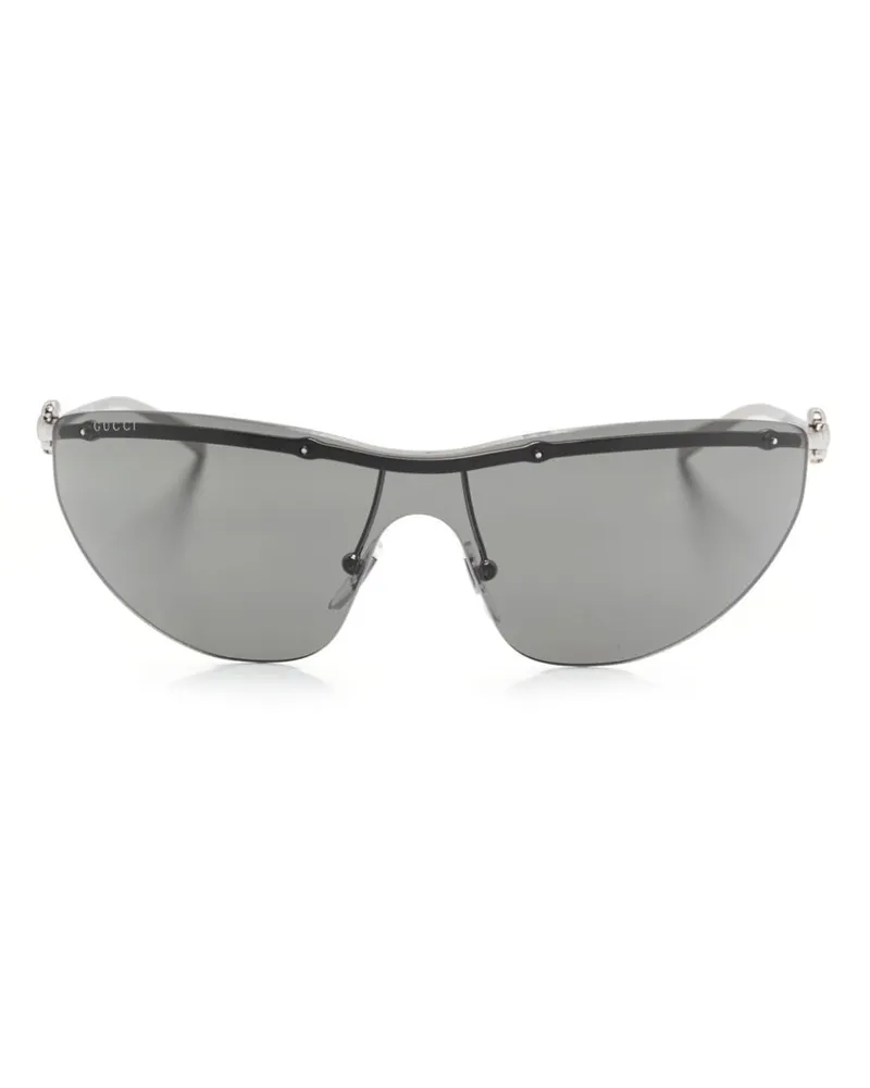 Gucci Sonnenbrille mit Shield-Gestell - Silber Silber