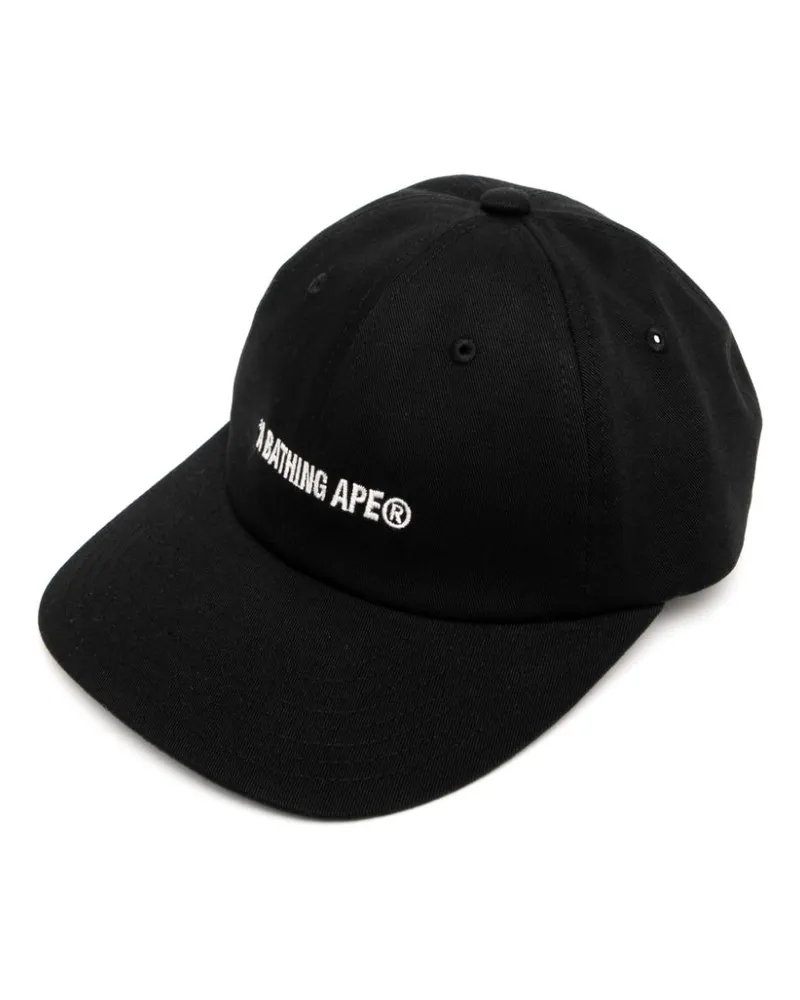 BAPE Baseballkappe mit Logo-Stickerei - Schwarz Schwarz