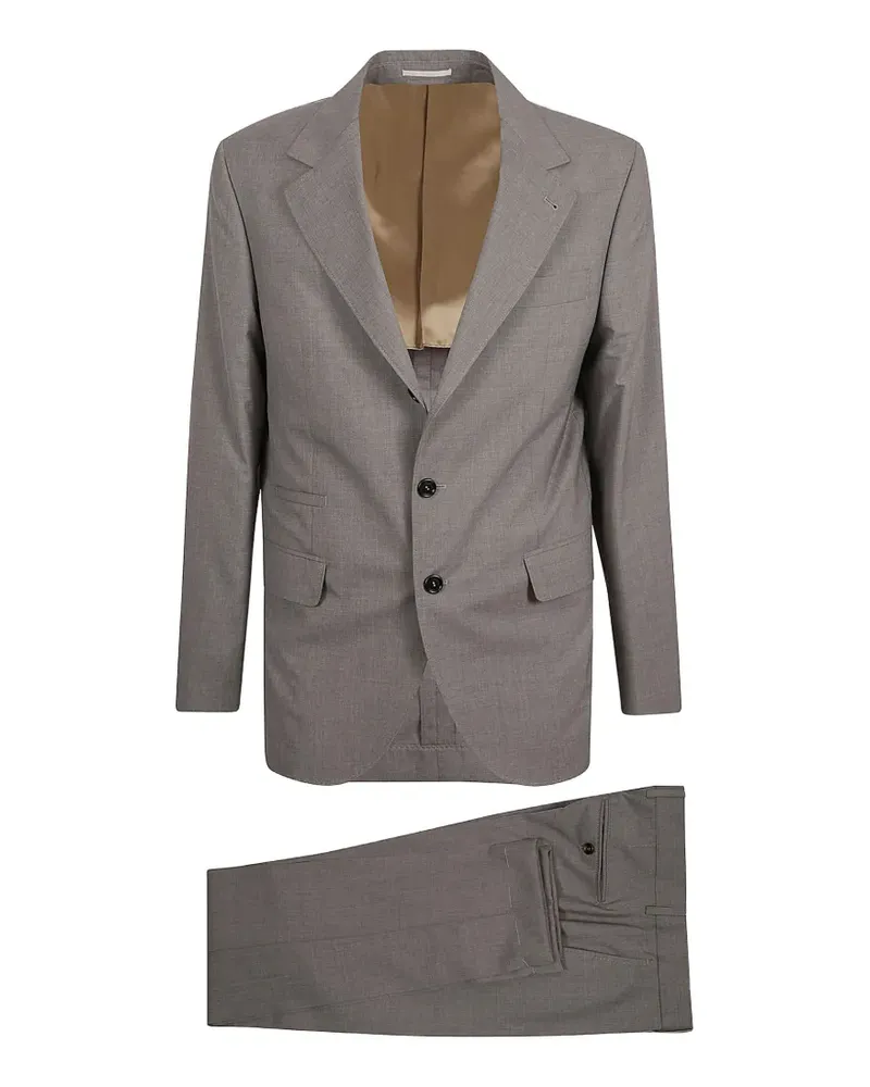 Brunello Cucinelli Anzug mit fallendem Revers - Grau Grau