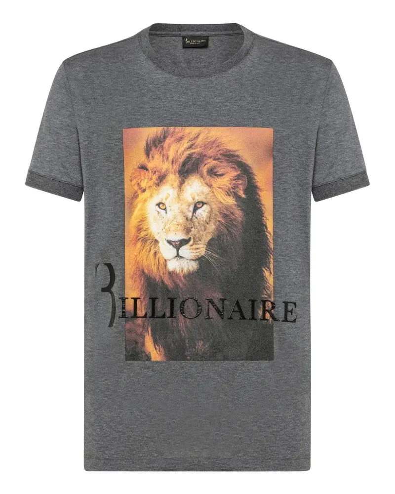 Billionaire T-Shirt mit Löwen-Print - Grau Grau