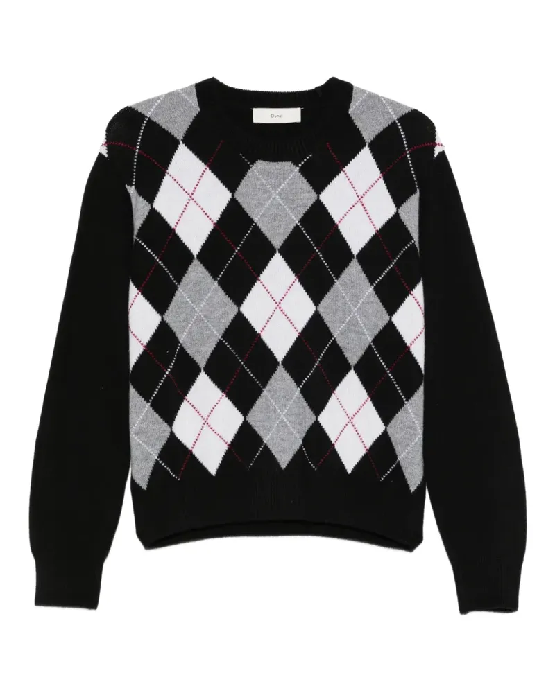 Dunst Pullover mit Argyle-Intarsie - Schwarz Schwarz