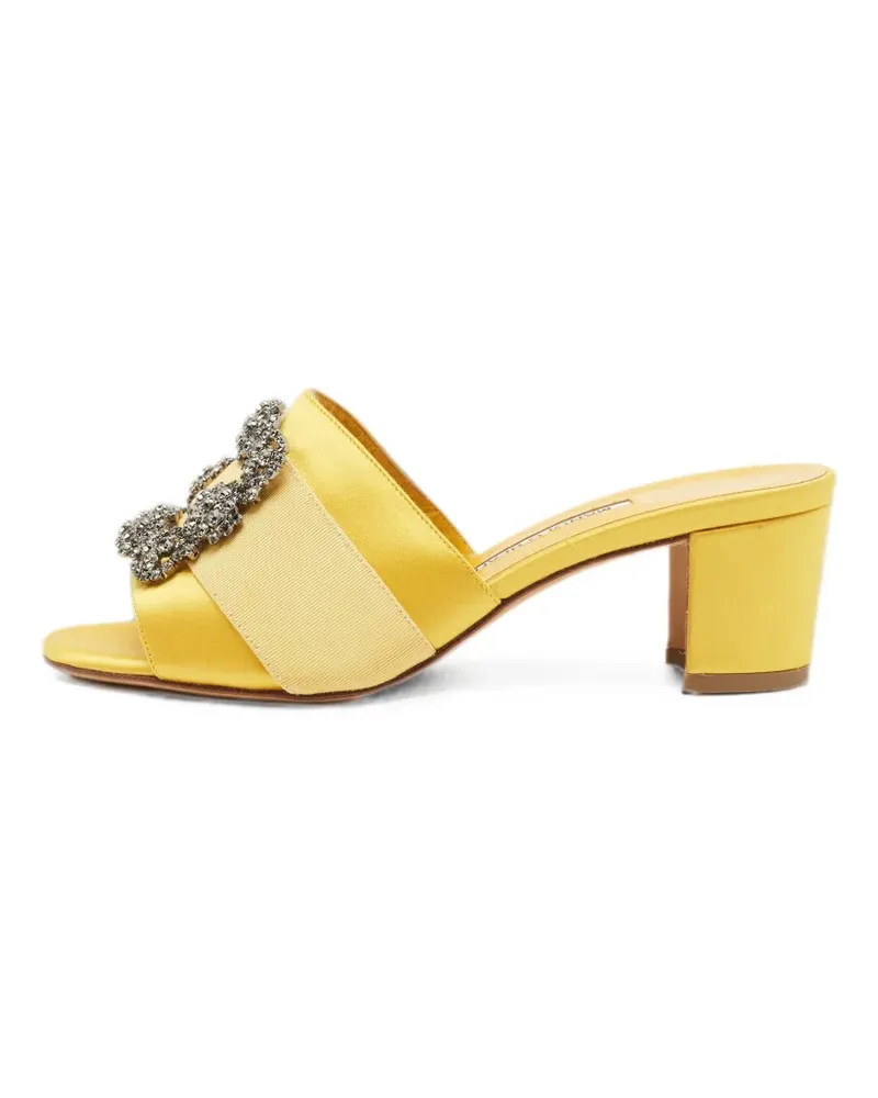 Manolo Blahnik Martanew crystal buckle sandals - Gelb Gelb