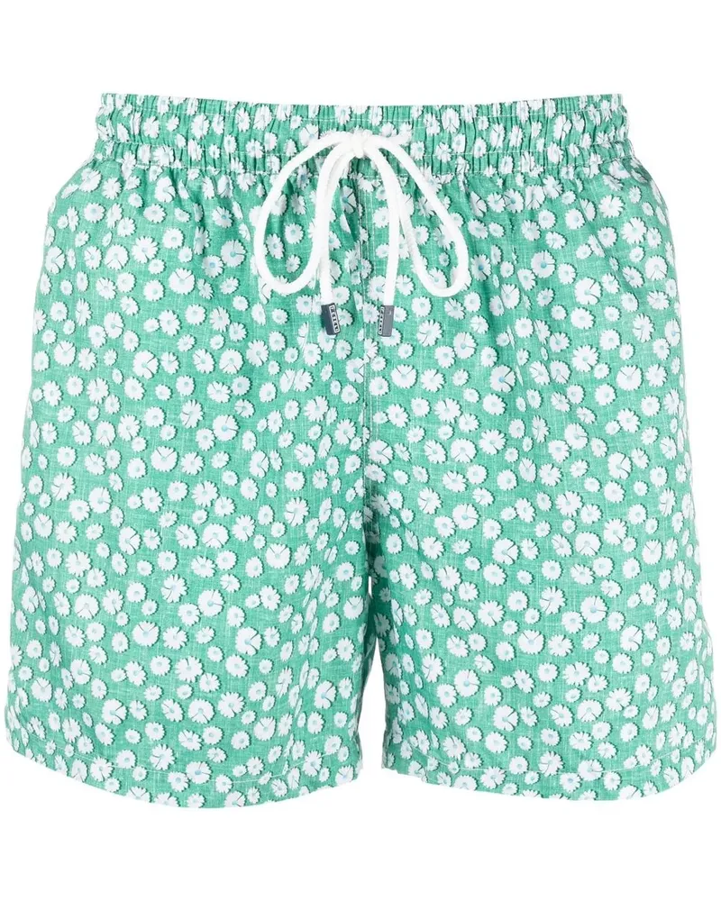 Fedeli Badeshorts mit Margeriten-Print - Grün Grün