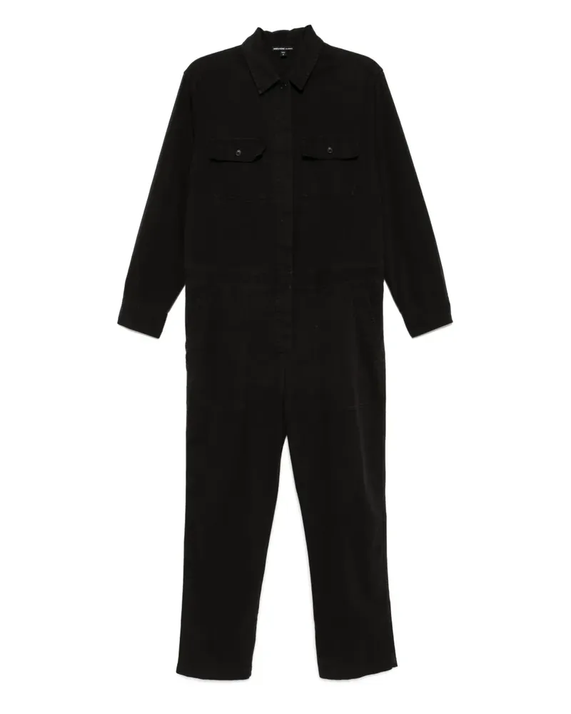 James Perse Jumpsuit mit Fischgrätenmuster - Schwarz Schwarz