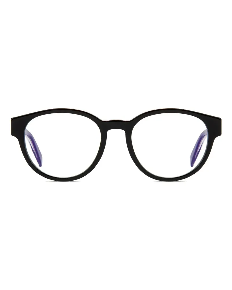 Bulgari Brille mit rundem Gestell - Schwarz Schwarz