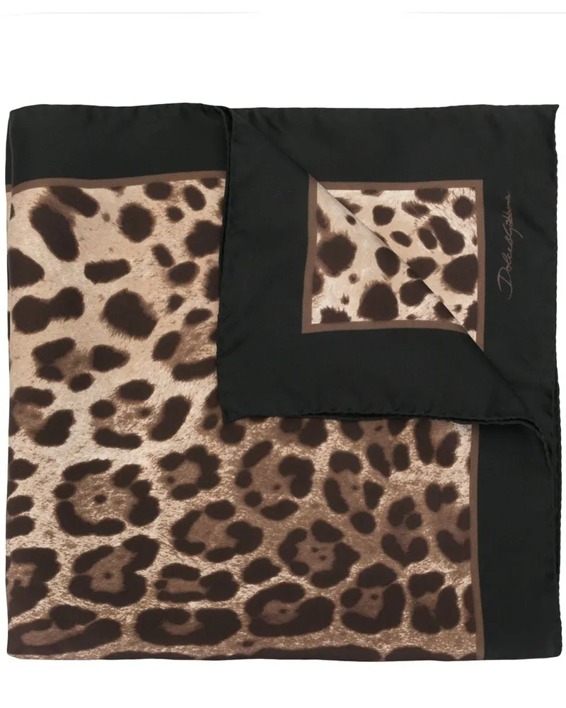 Dolce & Gabbana Schal mit Leoparden-Print - Schwarz Schwarz