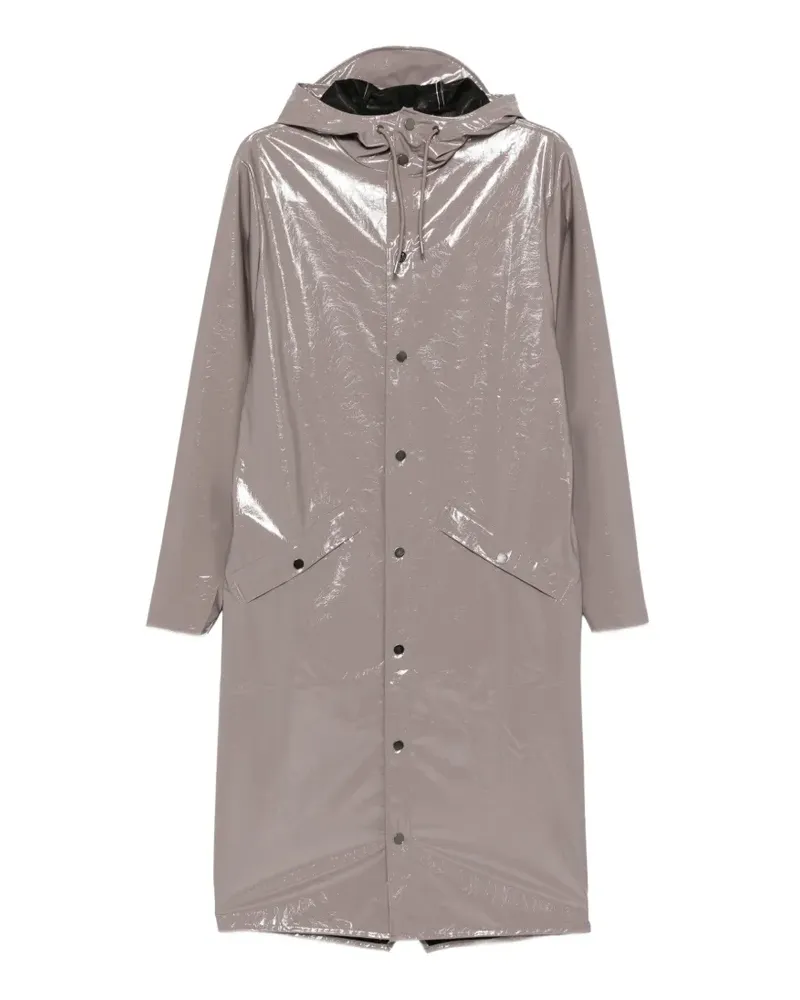 RAINS glossy hooded coat - Grau Grau