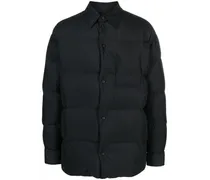 Gefütterte Jacke mit Knopfleiste - Schwarz