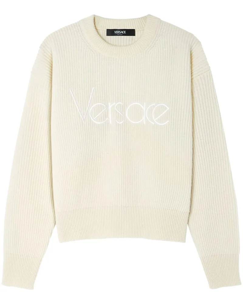 Versace 1978 Re-Edition Pullover mit Logo - Weiß Weiß
