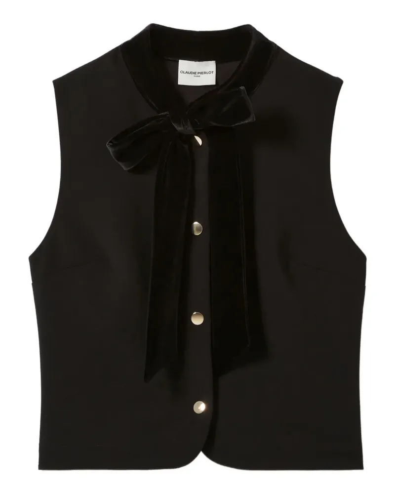 Claudie Pierlot Top mit Samtschleife - Schwarz Schwarz