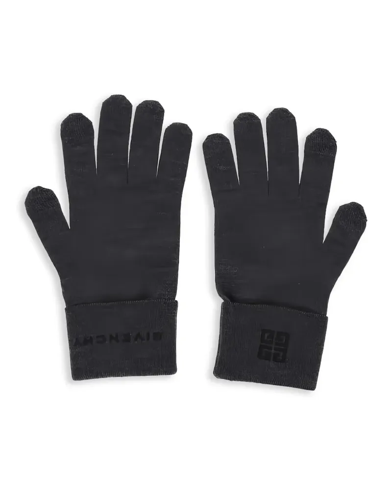 Givenchy logo-embroidered wool gloves - Grau Grau