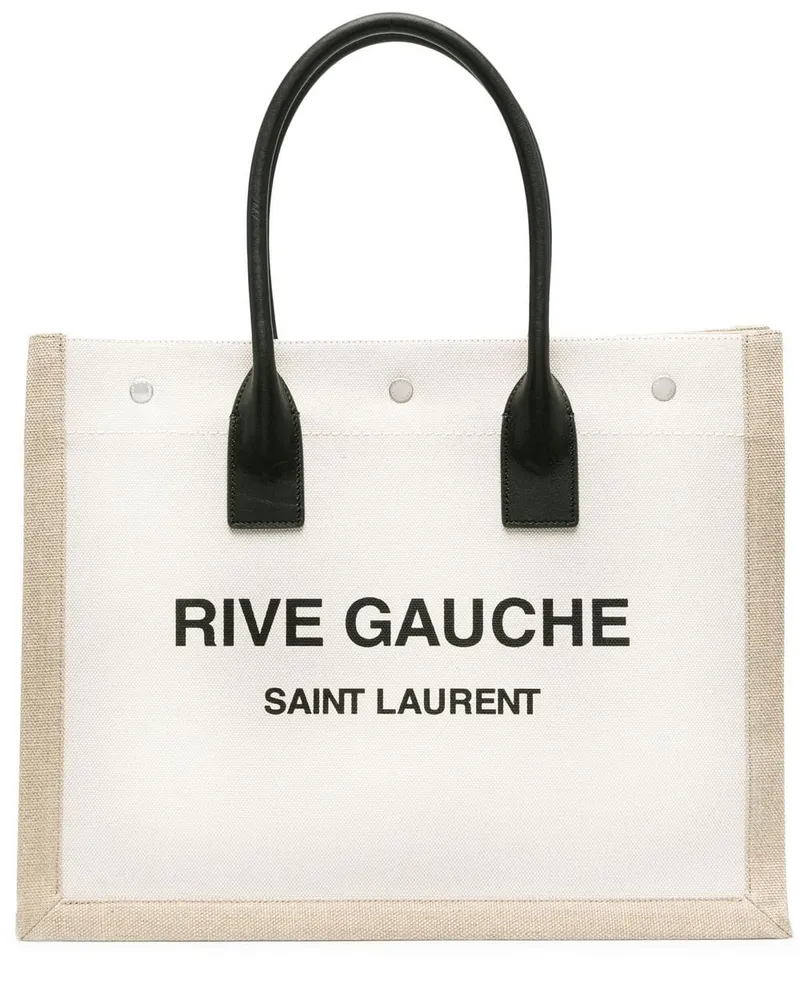 Saint Laurent Shopper mit Logo-Print Nude