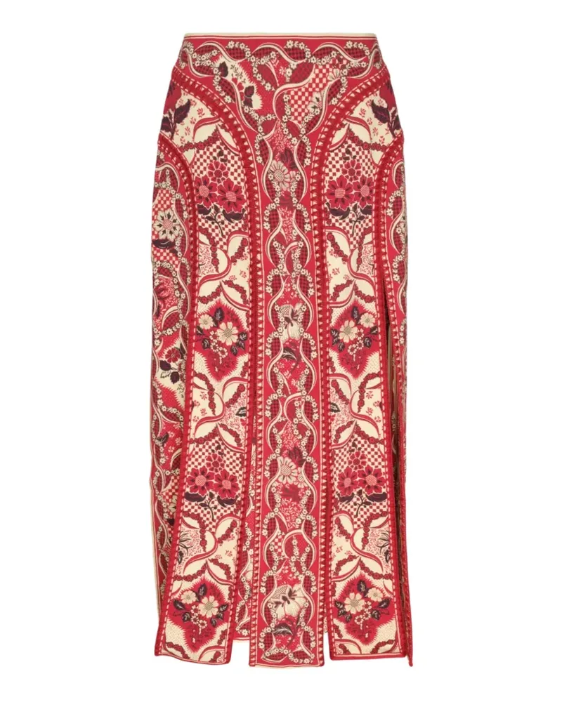 ALEMAIS Kenny floral-print maxi skirt - Rot Rot