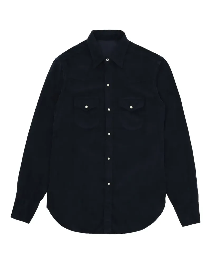 Fortela corduroy flap-pocket shirt - Blau Blau