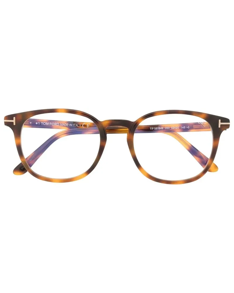 Tom Ford Runde Brille in Schildpattoptik - Braun Braun