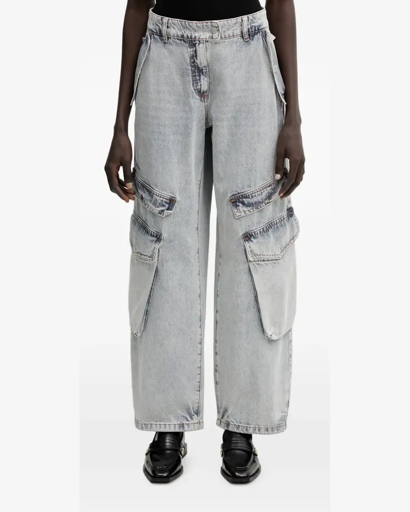 WRSTBHVR Blake faded-wash cargo pants - Blau Blau