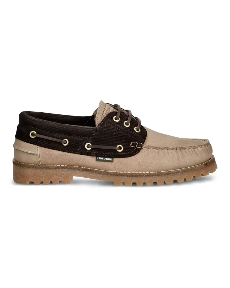 Barbour Re-Engineered Deck leather boat shoes - Nude Nude
