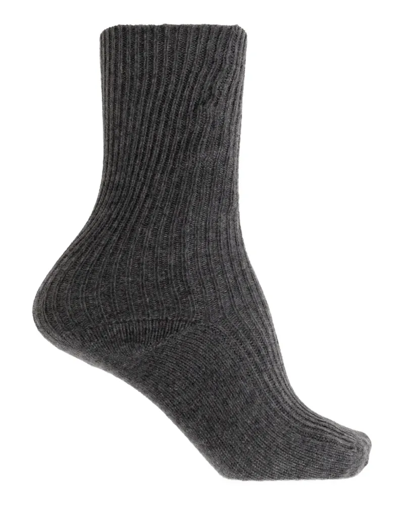 Lisa Yang ribbed-knit cashmere socks - Grau Grau