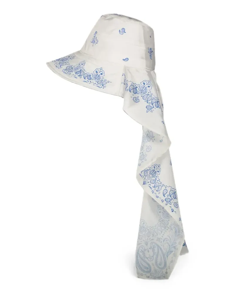 Cédric Charlier Hut mit Paisley-Print - Weiß Weiß