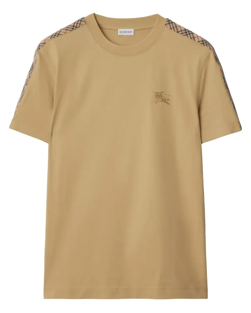 Burberry T-Shirt mit karierten Borten - Nude Nude