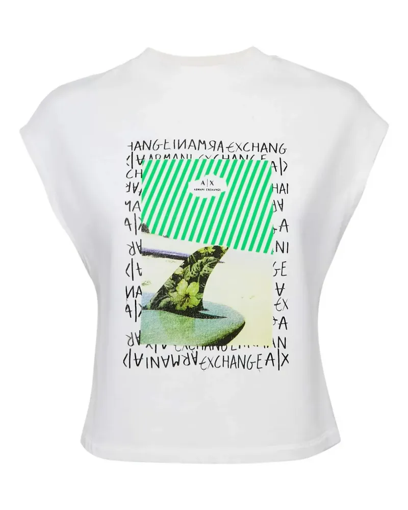 Max Mara 2024 T-Shirt mit Print - Weiß Weiß