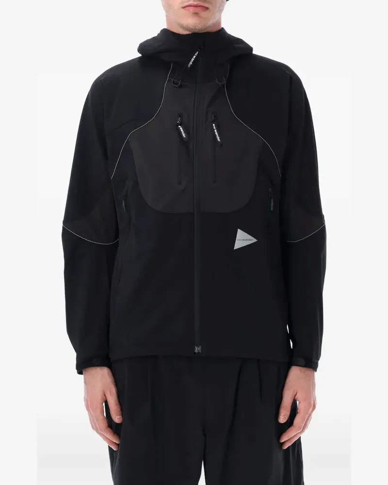 and wander hooded zip-up jacket - Schwarz Schwarz