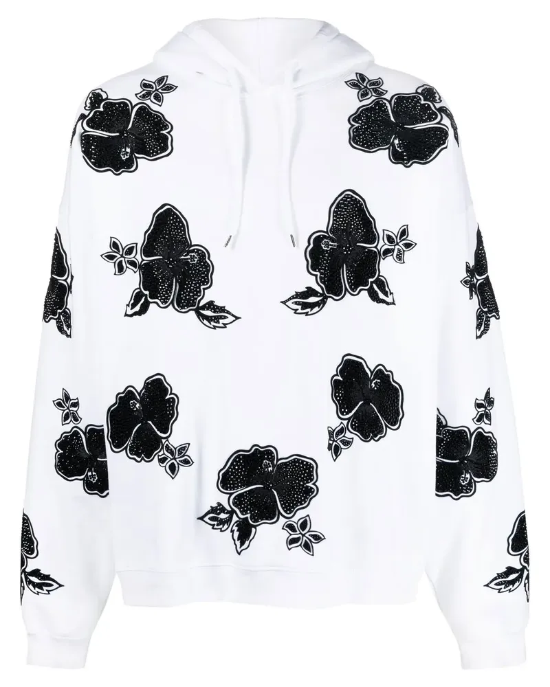 Dsquared2 Hoodie mit Blumen-Print - Weiß Weiß