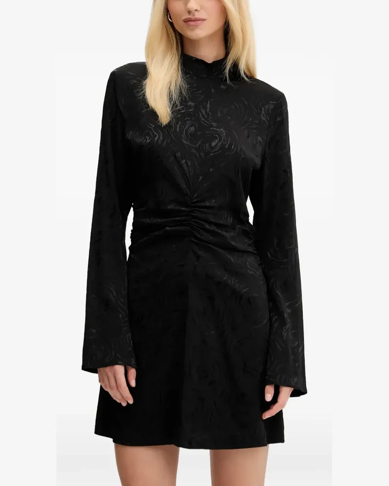 Gestuz shirred-effect mini dress - Schwarz Schwarz