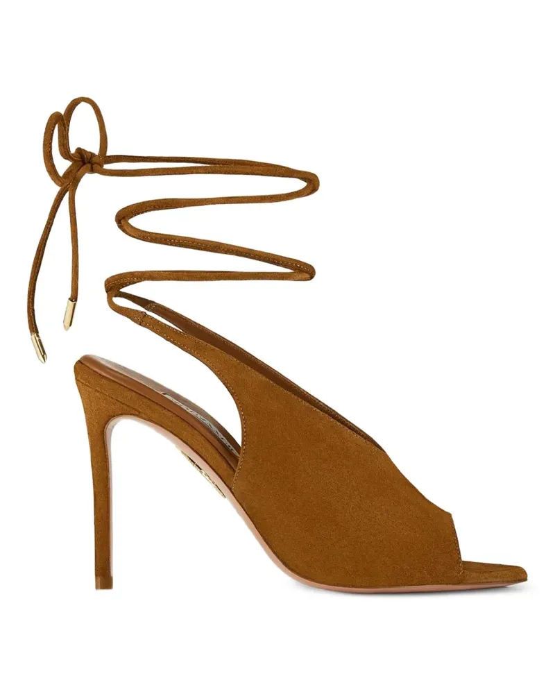Aquazzura Lais lace-up peep-toe sandals - Braun Braun