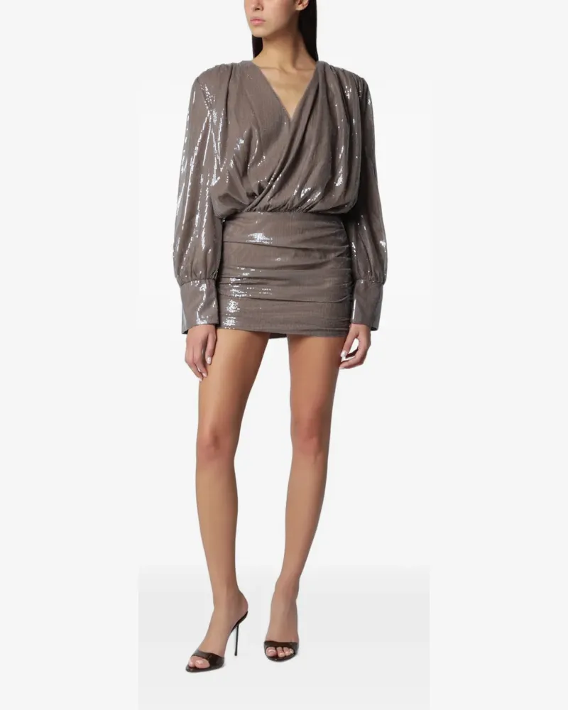 ROTATE Birger Christensen Minikleid mit Pailletten - Braun Braun