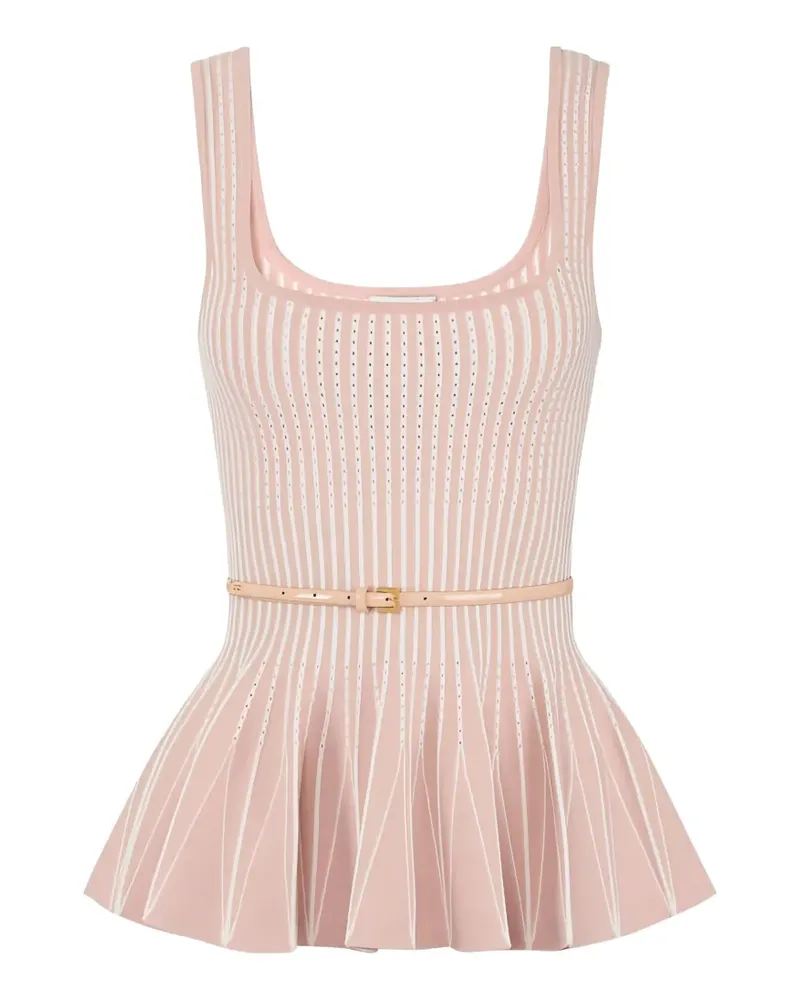 Elisabetta Franchi pleated two-tone top - Rosa Rosa