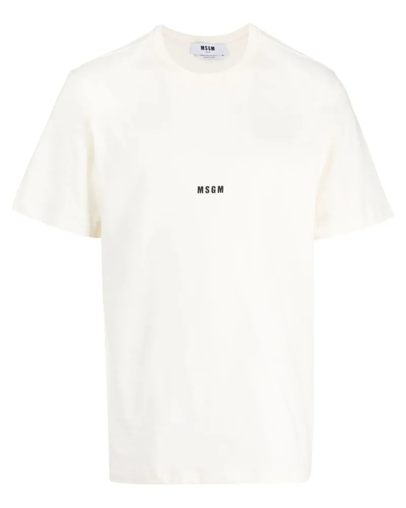 MSGM T-Shirt mit Logo-Print Nude