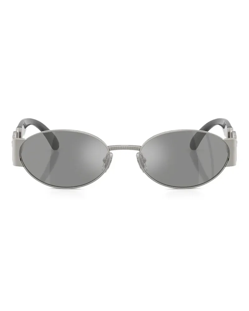 Versace Sonnenbrille mit ovalem Gestell - Silber Silber