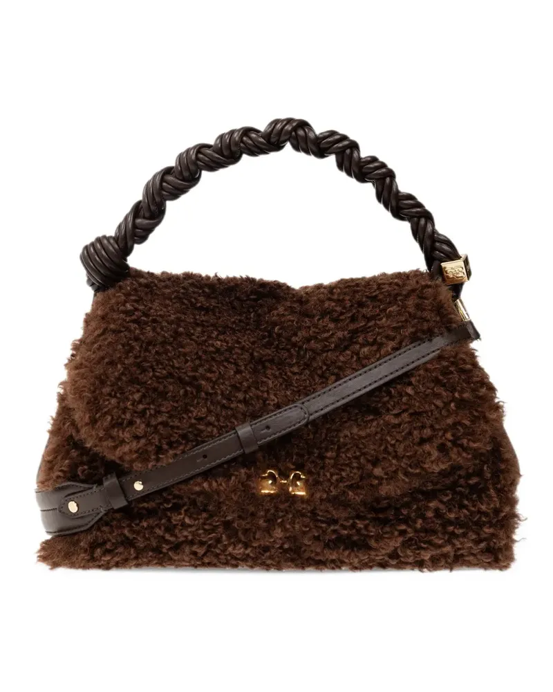 Ganni Shopper aus Faux Fur - Braun Braun