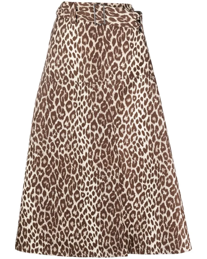 Jil Sander Midirock mit Leoparden-Print - Nude Nude