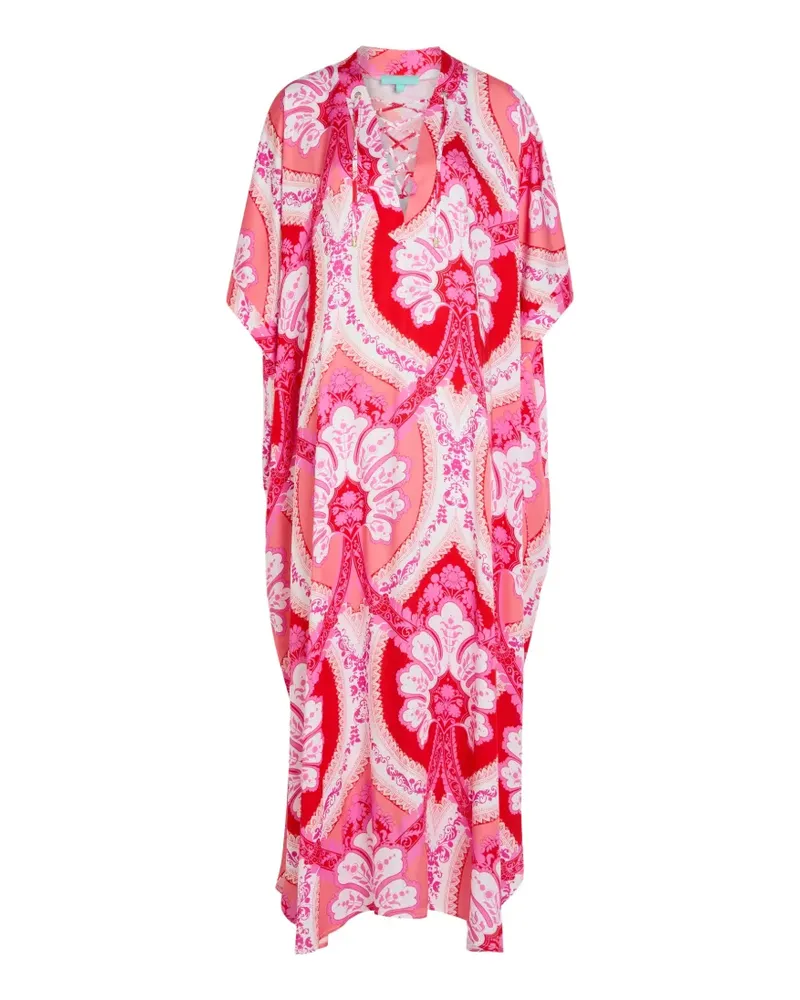 Melissa Odabash Carlotta lace-up kaftan - Rosa Rosa
