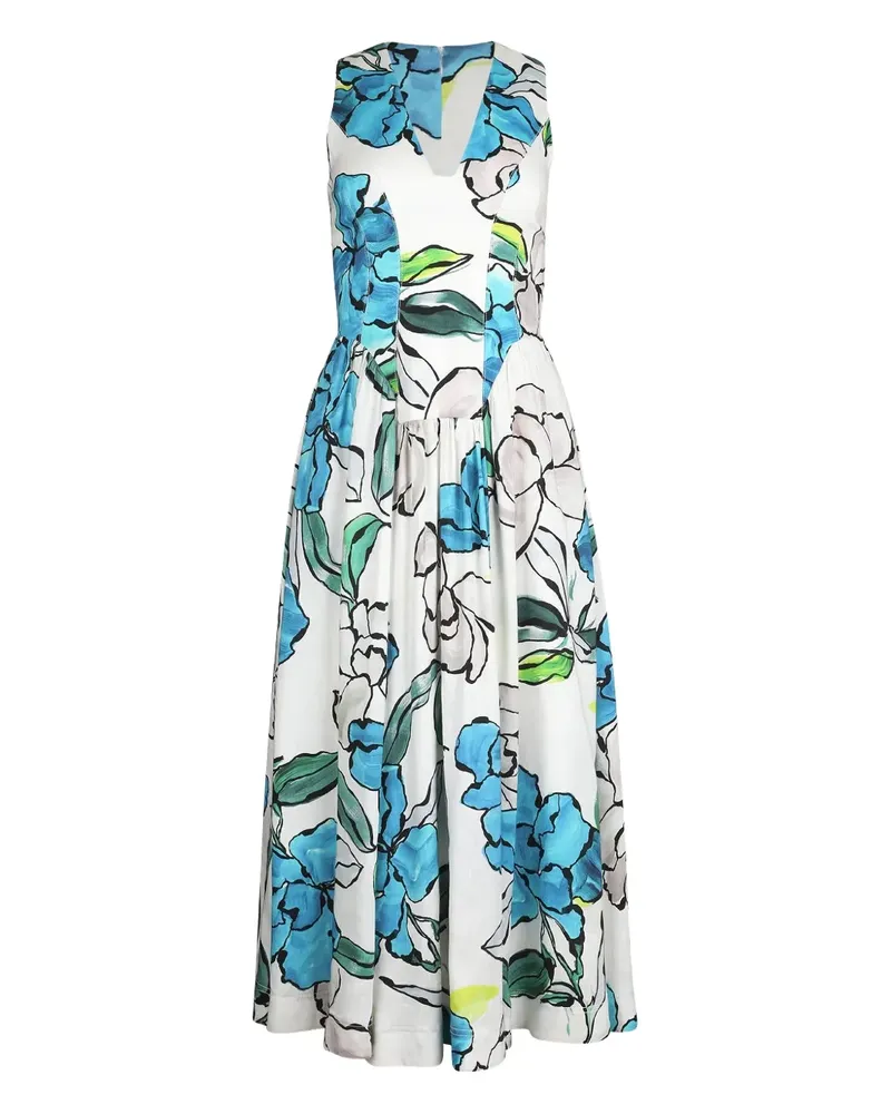 Aje. floral-print midi dress - Weiß Weiß