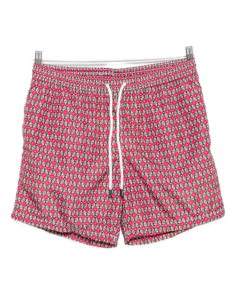 BARBA floral-print drawstring swim shorts - Rot Rot