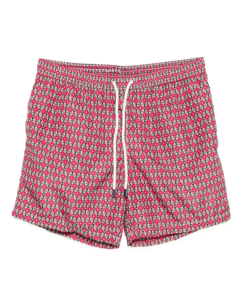 BARBA floral-print drawstring swim shorts - Rot Rot