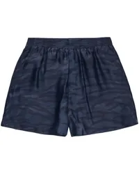 Stella McCartney Seidenshorts mit Print Blau