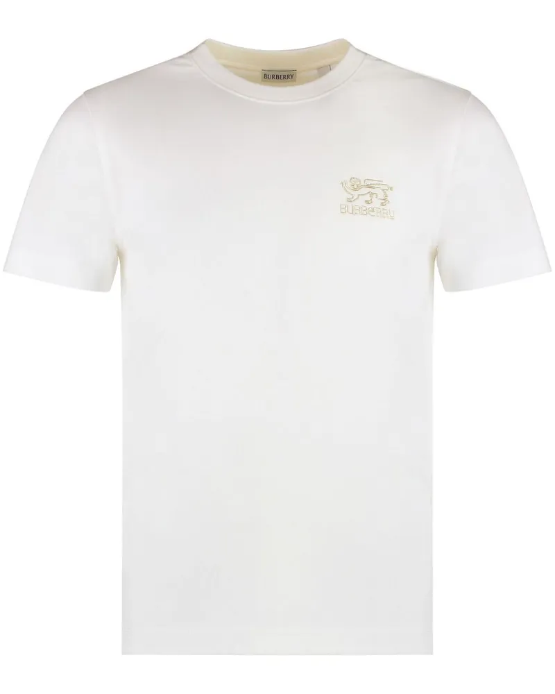 Burberry T-Shirt mit Logo-Stickerei - Weiß Weiß