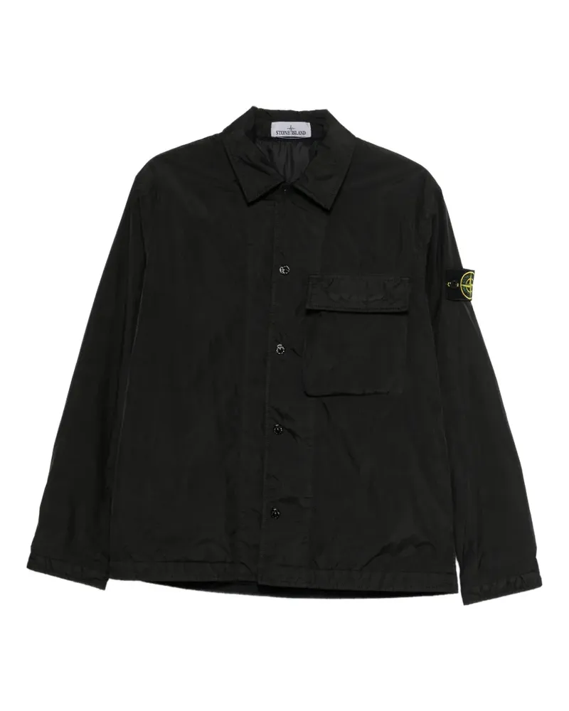 Stone Island button-fastening chest-pocket jacket - Schwarz Schwarz