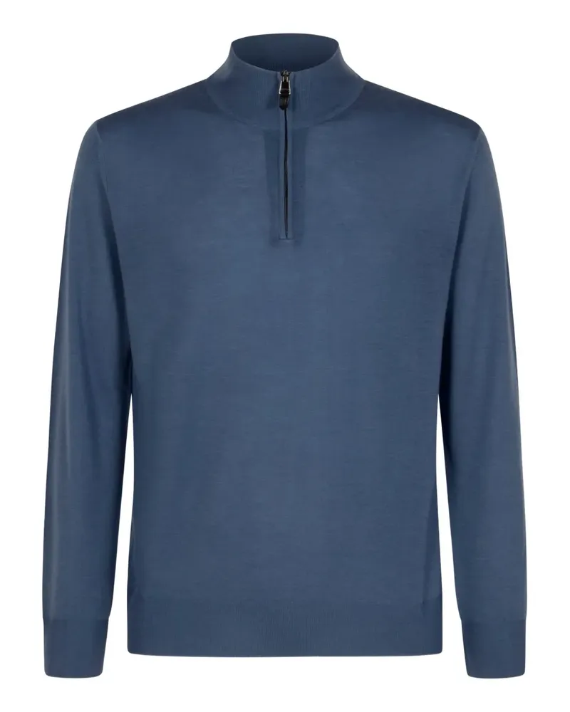 Canali Pullover mit Reißverschluss - Blau Blau