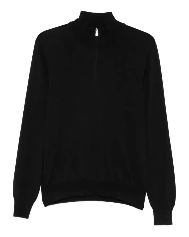Tagliatore Gestricktes Poloshirt - Schwarz Schwarz