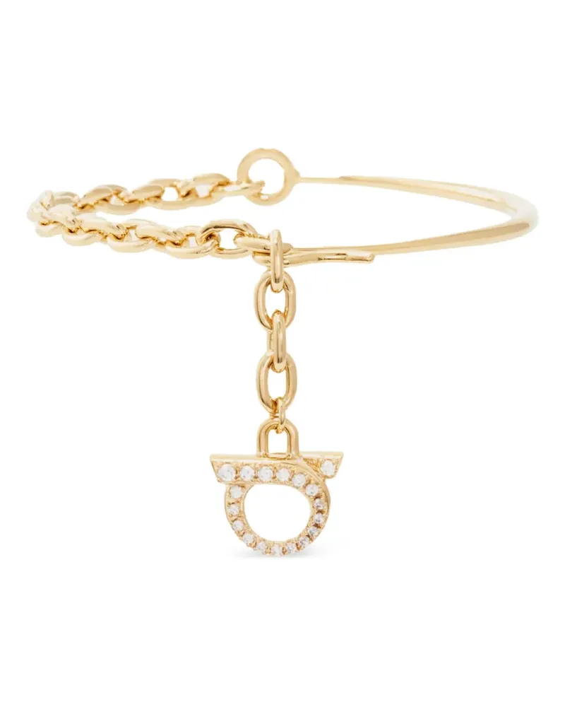 Ferragamo halbsteifes Gancini-Armband mit halber Kette - Gold Gold
