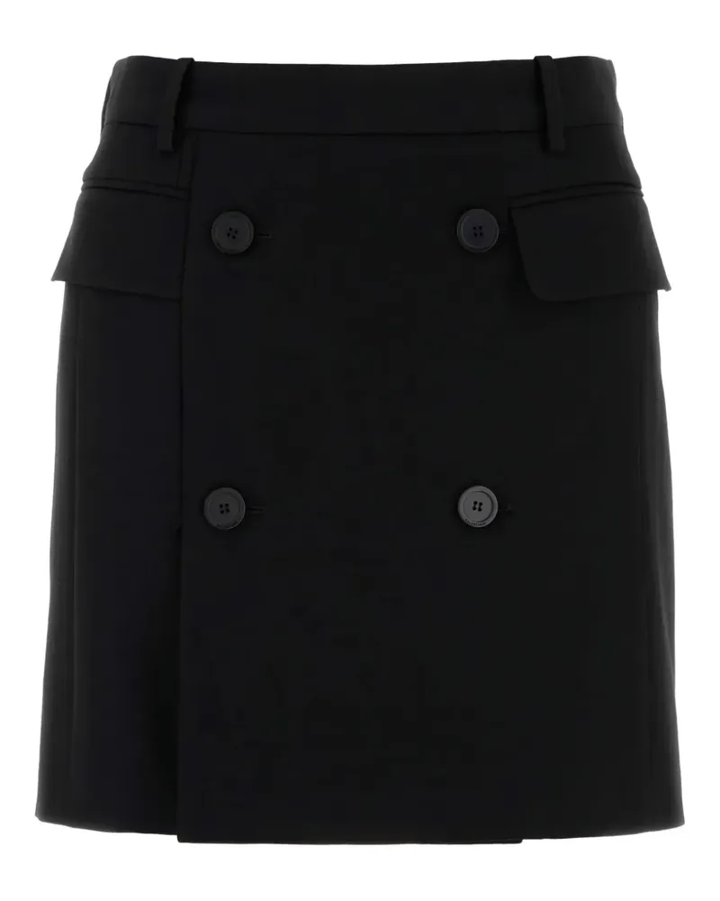 Balenciaga Doppelreihiger Twill-Rock - Schwarz Schwarz