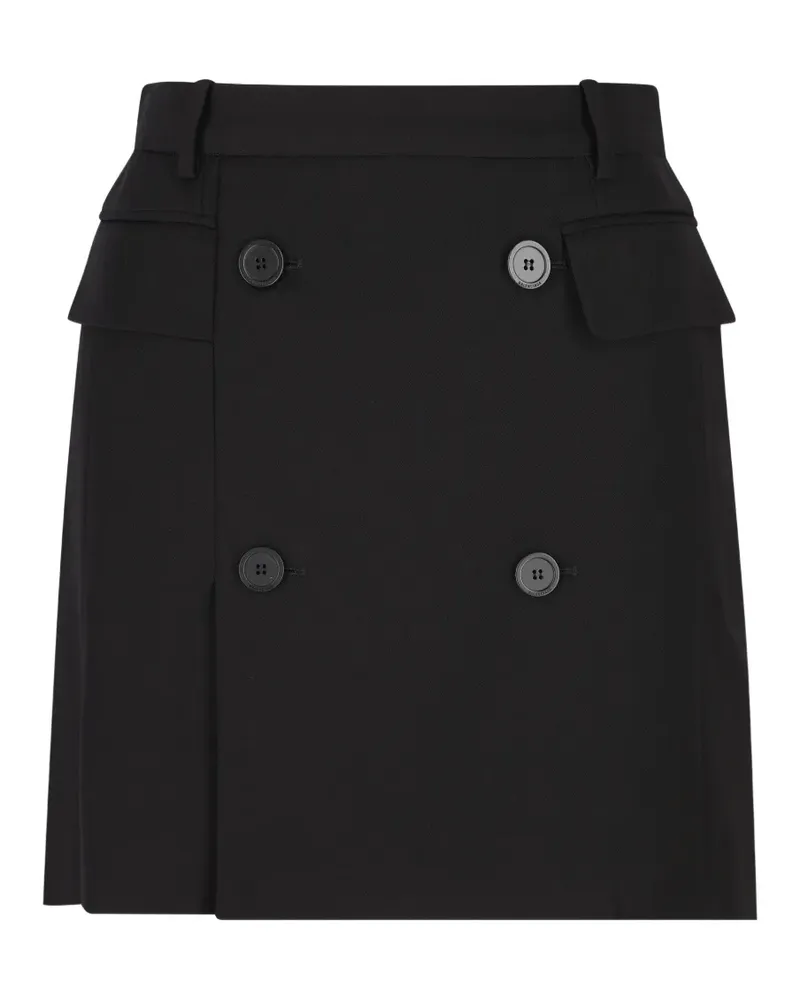 Balenciaga Doppelreihiger Twill-Rock - Schwarz Schwarz